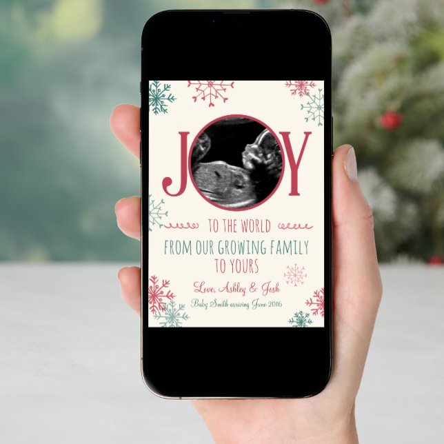 Christmas pregnancy ultrasound announcement Joy (Front Digital)