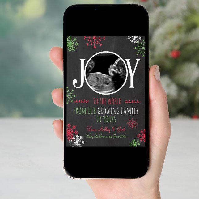 Christmas pregnancy ultrasound announcement Joy (Front Digital)