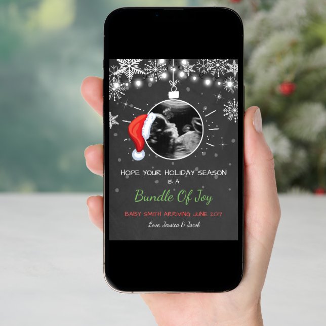 Christmas pregnancy ultrasound announcement Joy (Front Digital)