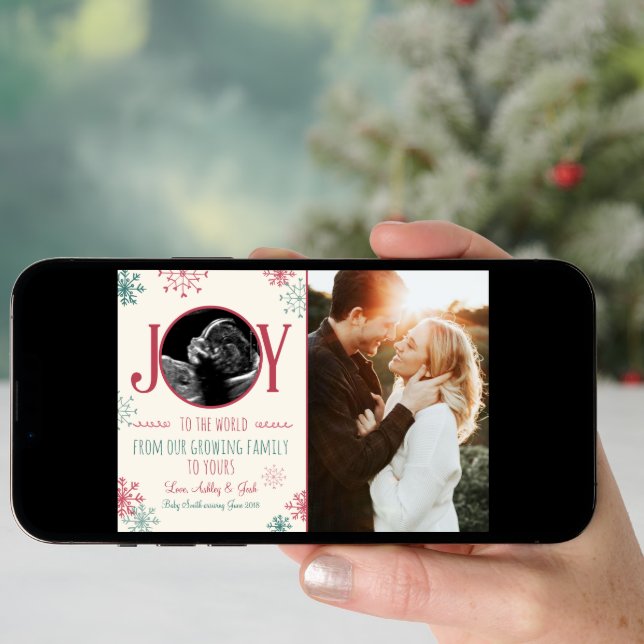 Christmas pregnancy ultrasound announcement Joy (Front Digital)