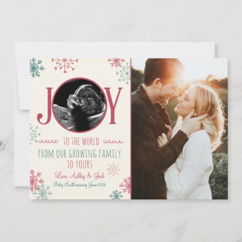 Christmas pregnancy ultrasound announcement Joy