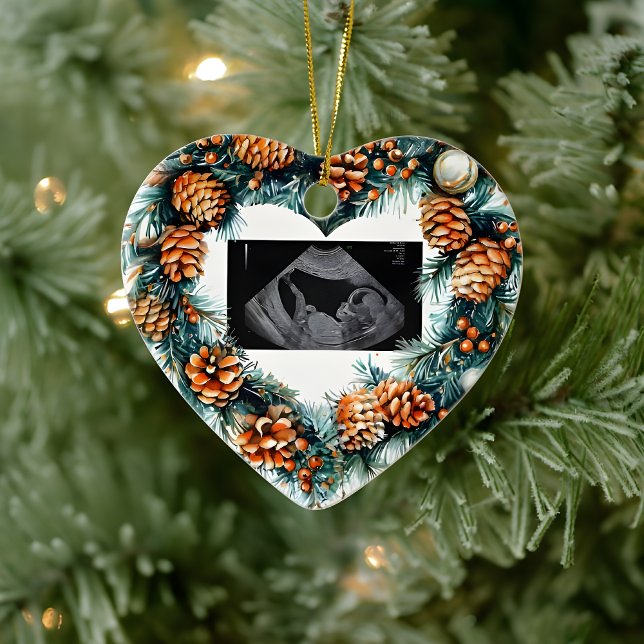 Christmas Pregnancy Ultrasound  Baby On The Way  Ceramic Ornament (Creator Uploaded)