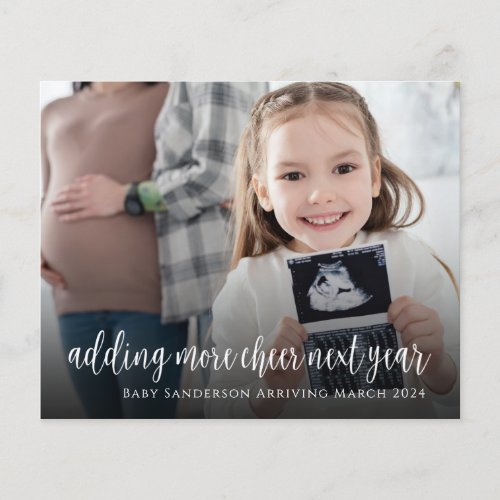 Christmas Pregnancy Ultrasound Family Photo Card