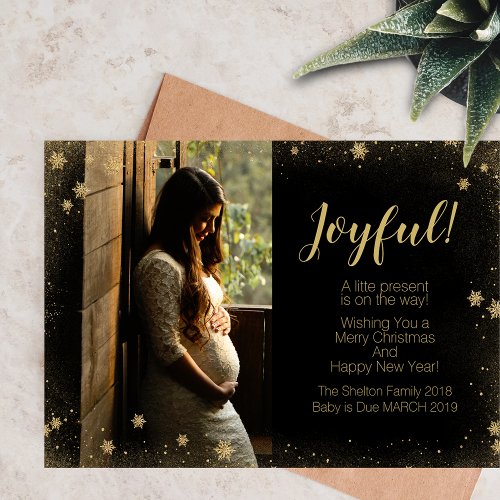 Christmas Pregnant Photo Greeting