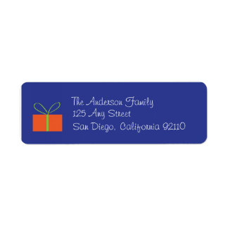 Christmas Present Address Label (blue)