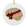 Christmas Present Brain Ceramic Ornament