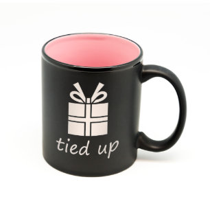 Christmas Present Matte Black & Pink Mug