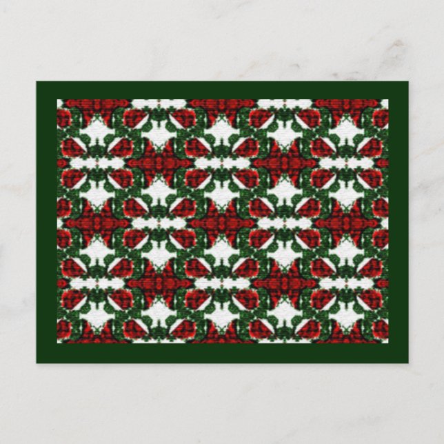 Christmas Present Pattern Holiday Postcard (Front)