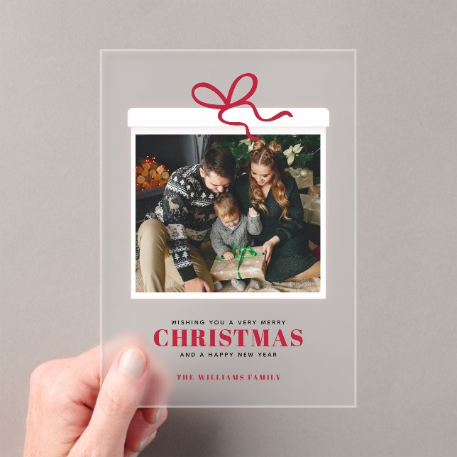 Christmas Present Photo Acrylic Invitations (Insitu (Handheld))