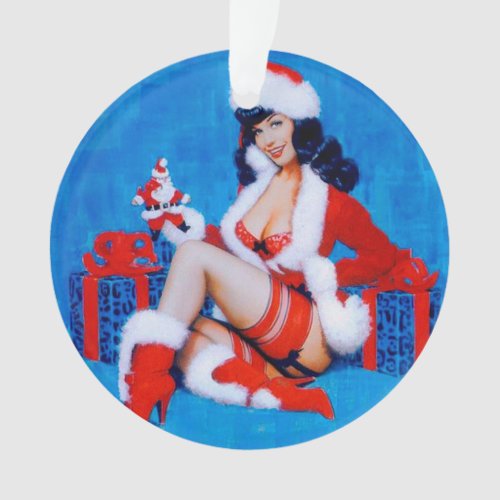 Christmas Present Pin Up Girl Ornament