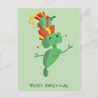 Christmas Present Robot Holiday Postcard