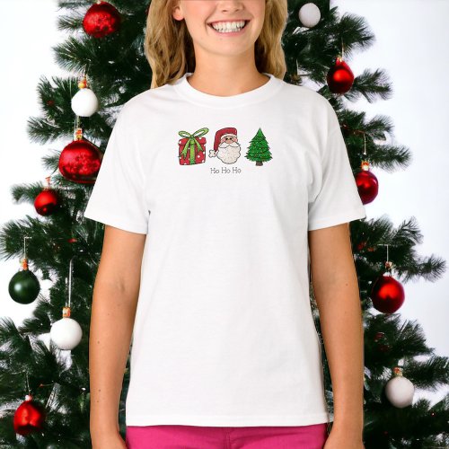 Christmas Present Santa Tree T_Shirt