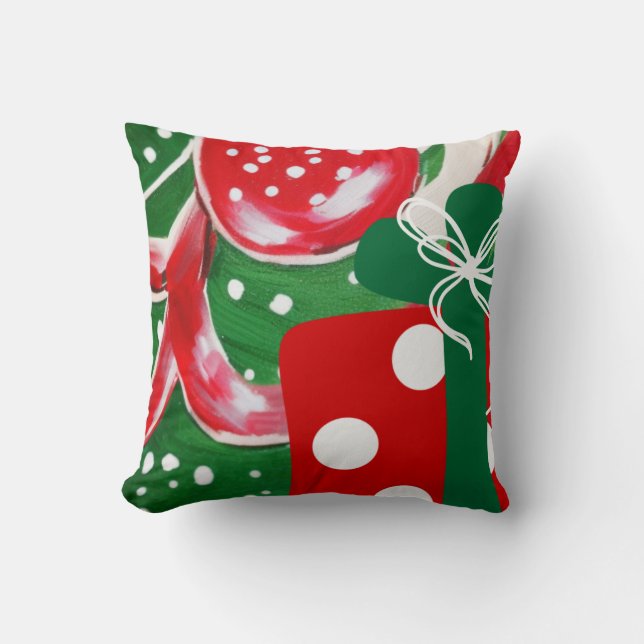 Christmas Present Throw Pillow (Front)