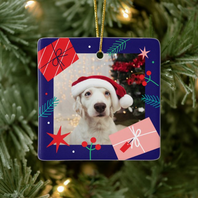 Christmas presents (add your own photo) ceramic or ornament (Tree)