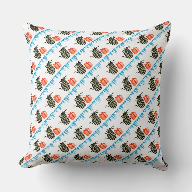 Christmas Presents and Cats Throw Pillow (Front)