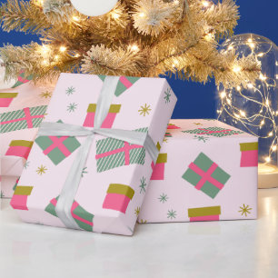 Christmas Presents and Snowflakes Modern Christmas Wrapping Paper