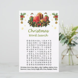 Christmas presents christmas word search game