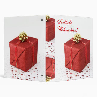 Christmas Presents Frohliche Weihnachten Red I 3 Ring Binder