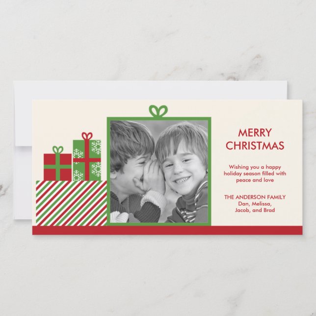 Christmas Presents Holiday Photo Card (Front)