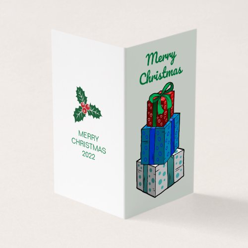 Christmas presents on a Christmas Card