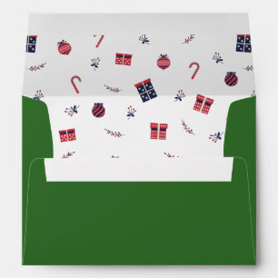 Christmas Presents Ornaments Pattern Envelope