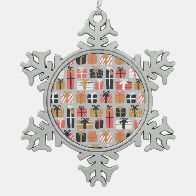 christmas presents pewter ornament (Front)