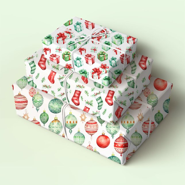Christmas Presents, Stockings and Ornaments Wrapping Paper Sheets (Creator Uploaded)