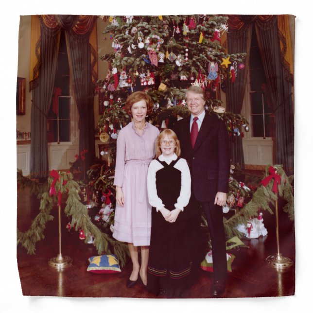 Christmas President James Jimmy Carter White House Bandana (Front)
