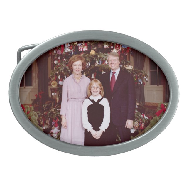 Christmas President James Jimmy Carter White House Belt Buckle (Front)