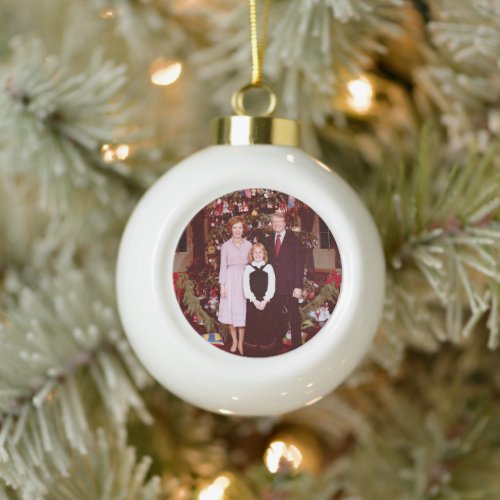 Christmas President James Jimmy Carter White House Ceramic Ball Christmas Ornament
