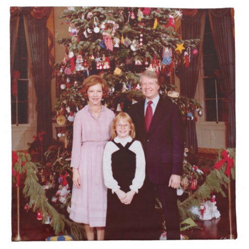 Christmas President James Jimmy Carter White House Cloth Napkin