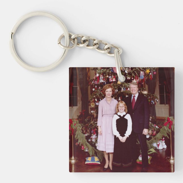 Christmas President James Jimmy Carter White House Keychain (Front)