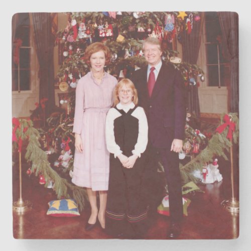Christmas President James Jimmy Carter White House Stone Coaster