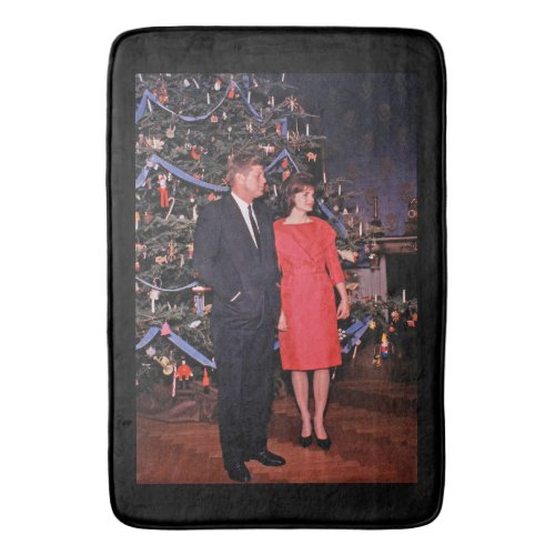 Christmas President John  Jacqueline Kennedy Bath Mat