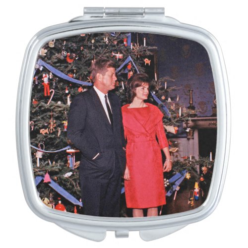 Christmas President John  Jacqueline Kennedy Compact Mirror