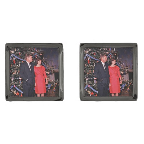 Christmas President John  Jacqueline Kennedy Cufflinks