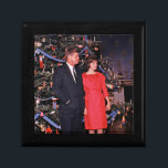 Christmas President John & Jacqueline Kennedy Gift Box<br><div class="desc">President John Kennedy " nickname Jack Kennedy" and First Lady Jacqueline Kennedy at Christmas Reception. In front of the official White House Christmas tree for 1962, located in the Blue Room. This file is a work of an employee of the Executive Office of the President of the United States, taken...</div>