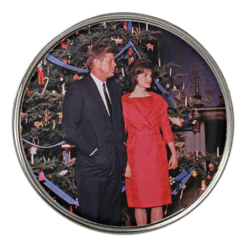 Christmas President John  Jacqueline Kennedy Golf Ball Marker