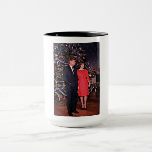 Christmas President John  Jacqueline Kennedy Mug