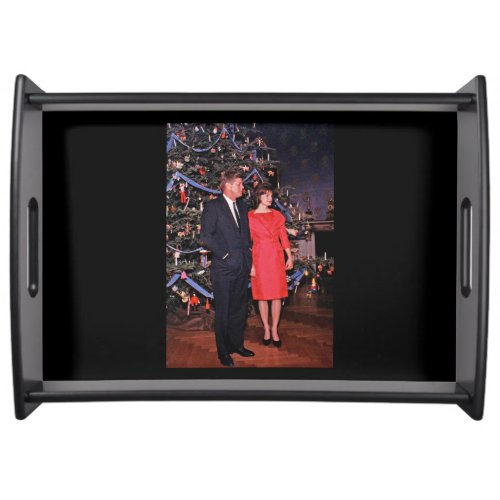 Christmas President John  Jacqueline Kennedy Serving Tray