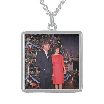 Christmas President John & Jacqueline Kennedy Sterling Silver Necklace by Onshi_Designs at Zazzle
