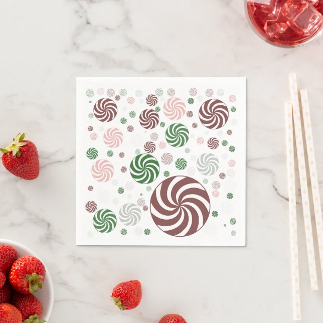 Christmas Pretzel Pattern – Festive Foodie Holiday Napkins (Insitu)