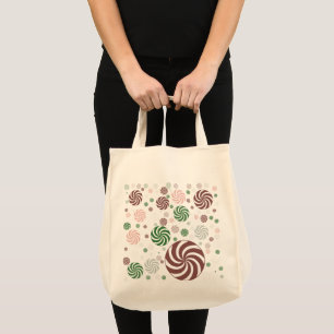 Christmas Pretzel Pattern Tote Bag Cute Holiday