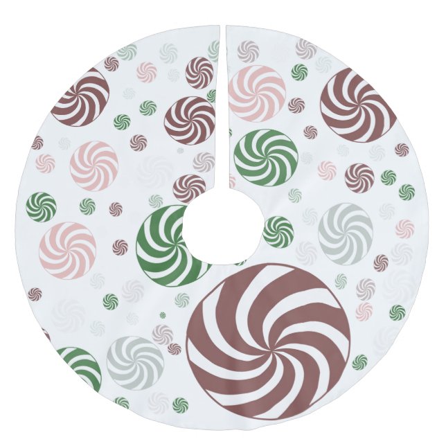 Christmas Pretzel Pattern Tree Skirt – Brushed (Front)