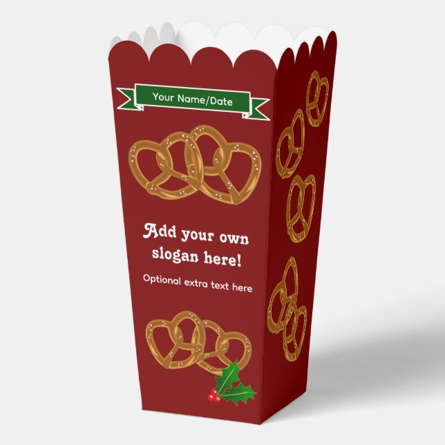Christmas Pretzels - Fun Festive Holiday Snacking Favor Boxes (Front)