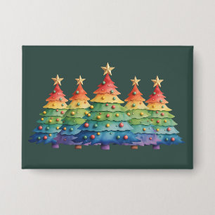 Christmas Pride Rainbow LGBTQ Equal Rights Gay Button