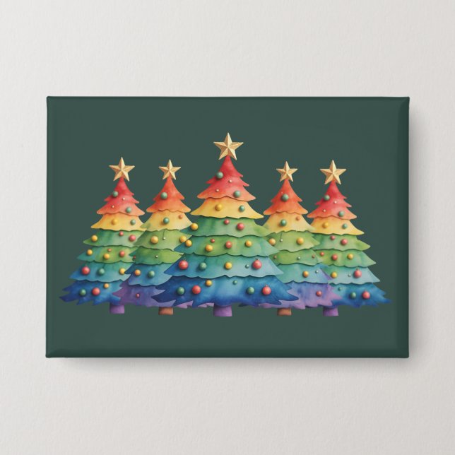 Christmas Pride Rainbow LGBTQ Equal Rights Gay  Button (Front)