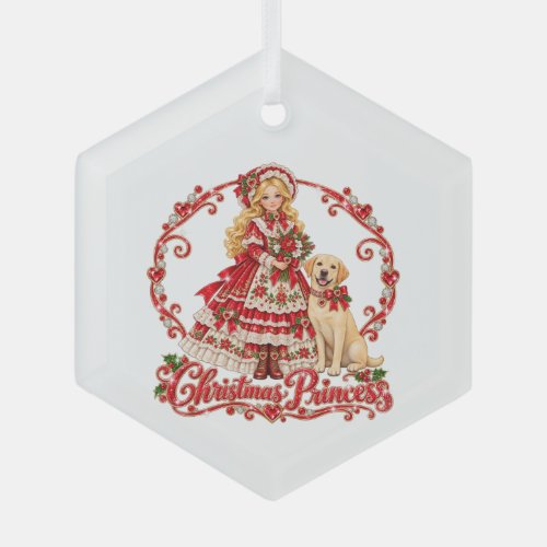 Christmas Princess and Pup Ornament