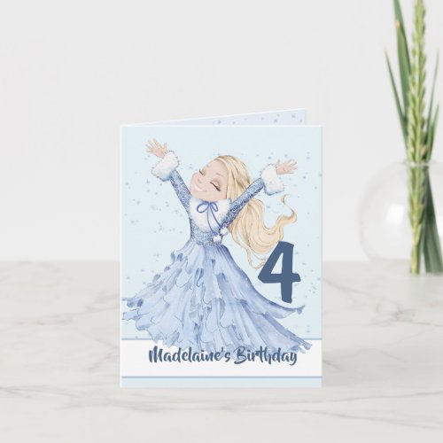 Christmas Princess Birthday Winter Age Card