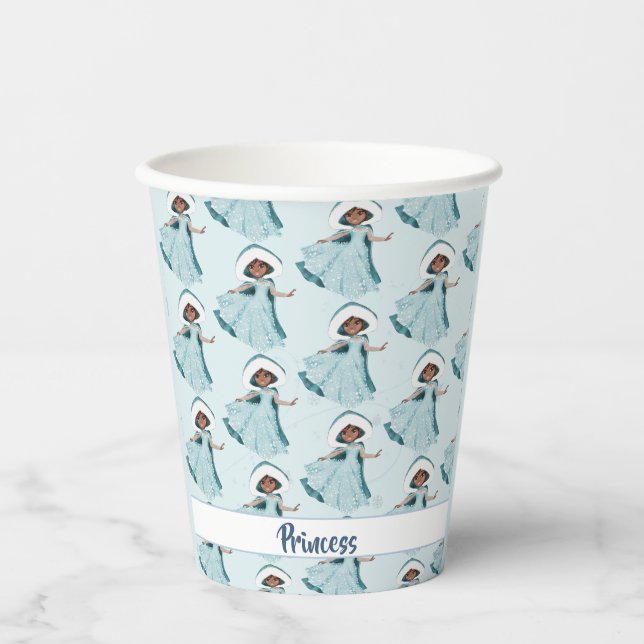 Christmas Princess Enchanted Girls Snowflakes Paper Cups (Front)